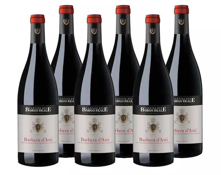 Paket mit 6 Flaschen Barbera d\'Asti DOCG Cantine del Borgo Reale | Svinando | Rotweine